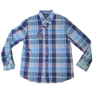 Crown Ivy Men Classic Fit Plaid Button Down Shirt XL Boydenblue Long Sleeve (AC)